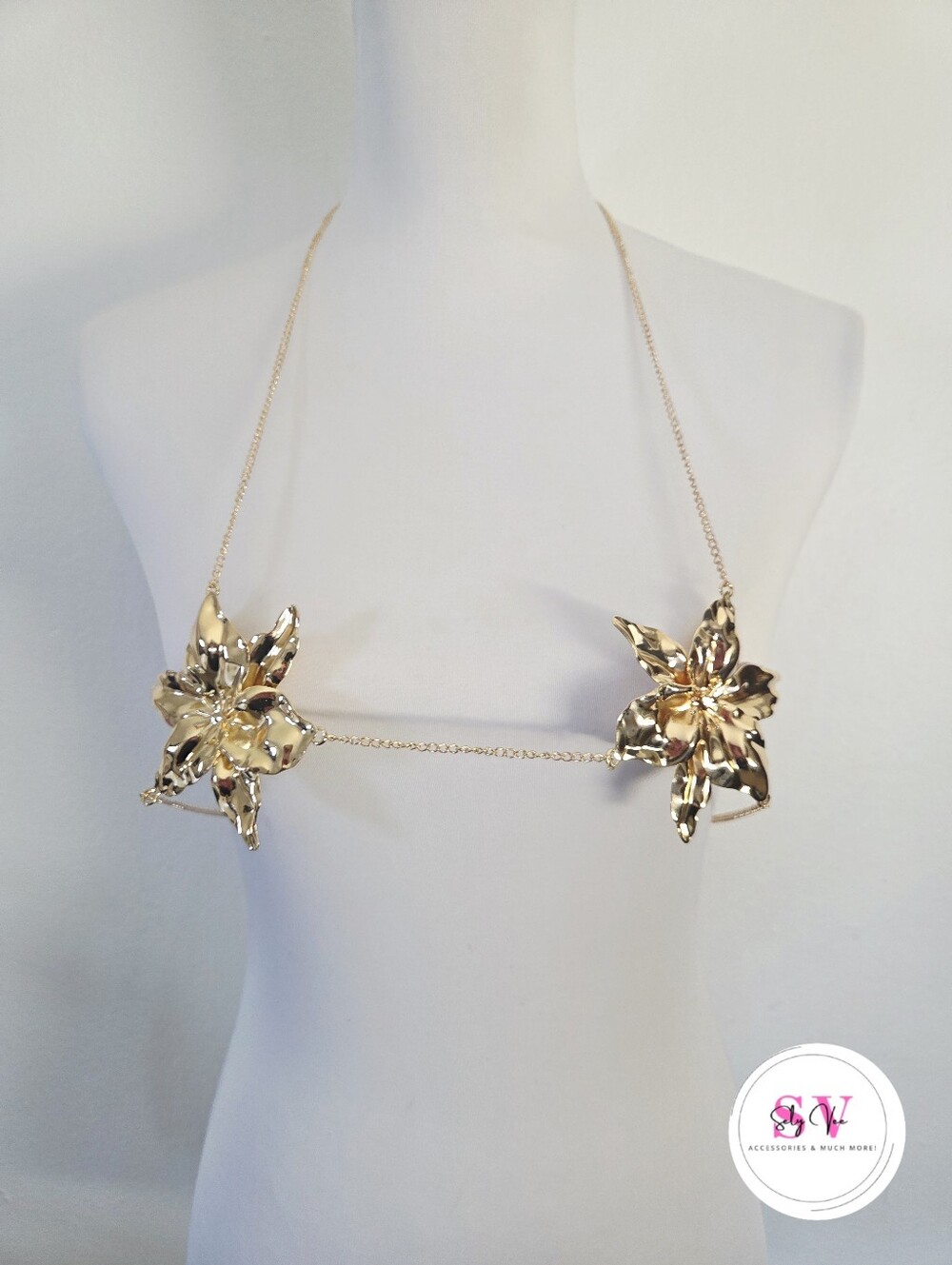Gold Flower Cover Up Body Jewelry